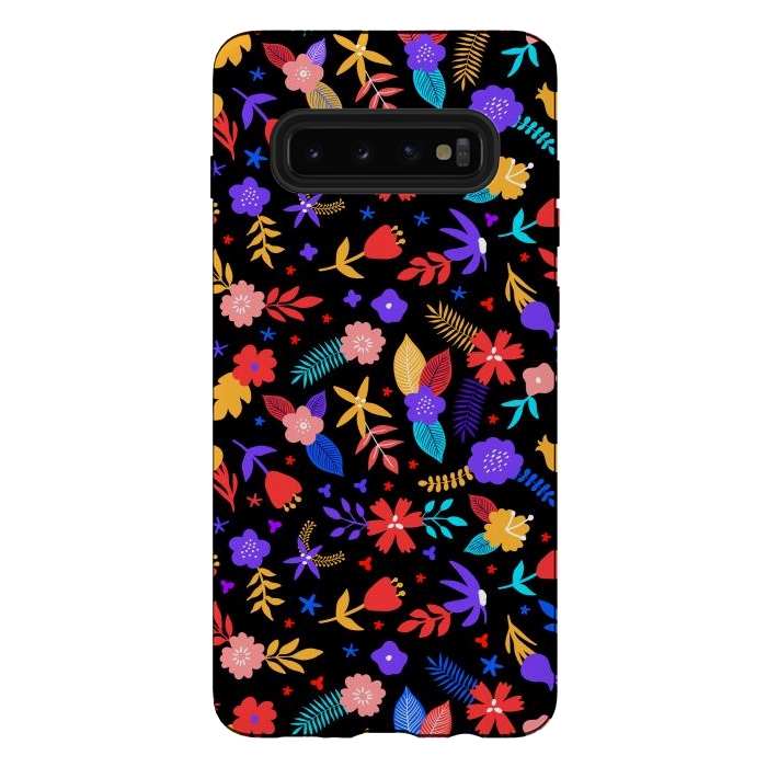 Galaxy S10 plus StrongFit Multicoulored Floral Design by ArtsCase