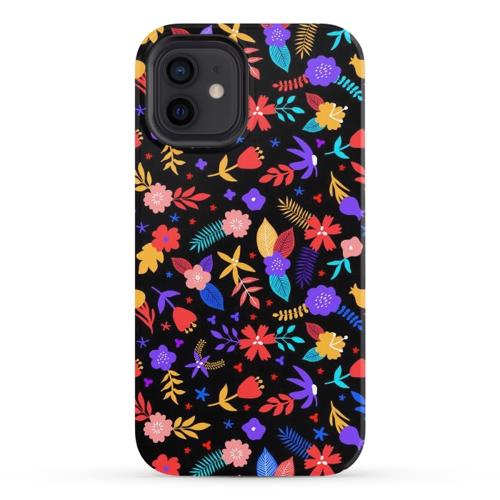 iPhone 12 StrongFit Multicoulored Floral Design por ArtsCase