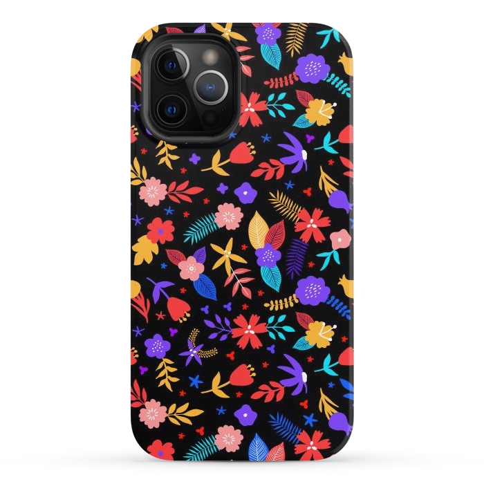 iPhone 12 Pro StrongFit Multicoulored Floral Design by ArtsCase
