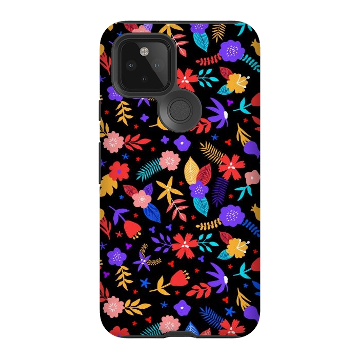 Pixel 5 StrongFit Multicoulored Floral Design by ArtsCase