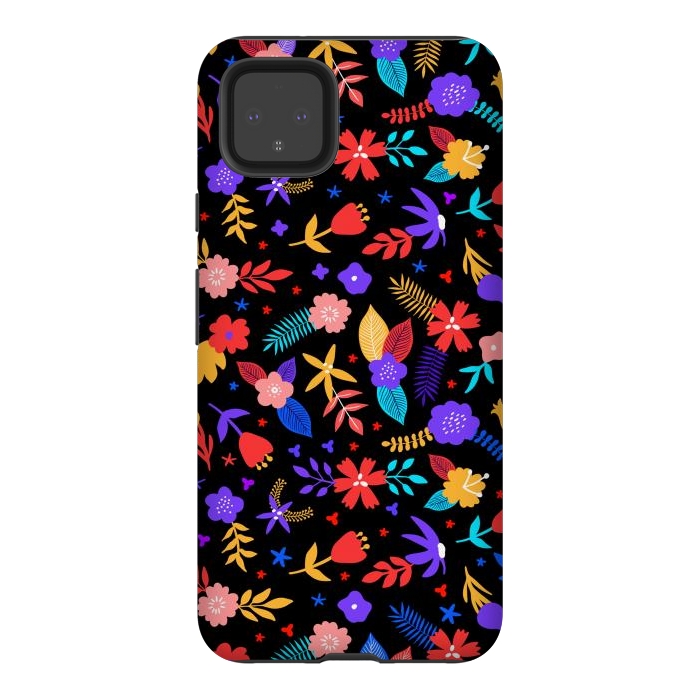 Pixel 4XL StrongFit Multicoulored Floral Design by ArtsCase