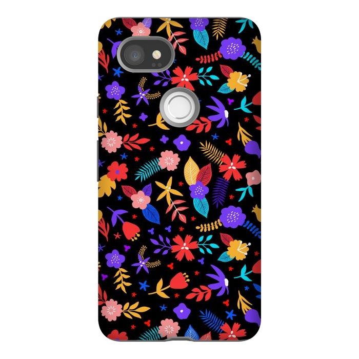 Pixel 2XL StrongFit Multicoulored Floral Design by ArtsCase