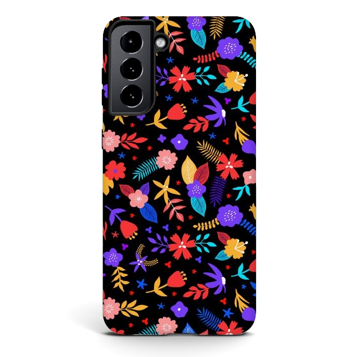 Galaxy S21 StrongFit Multicoulored Floral Design by ArtsCase