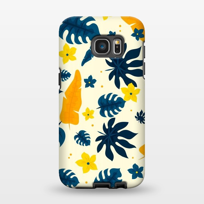 Galaxy S7 EDGE StrongFit Tropical Leaves Floral by ArtsCase