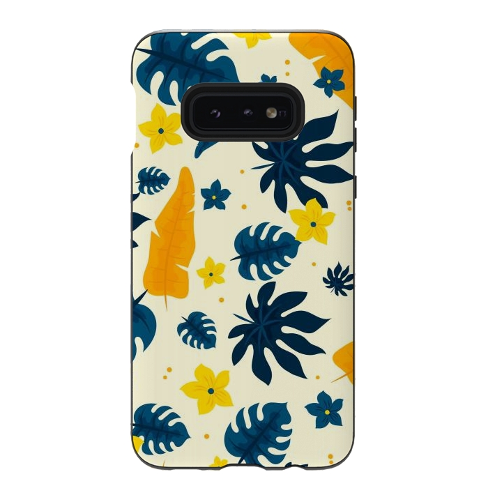 Galaxy S10e StrongFit Tropical Leaves Floral by ArtsCase