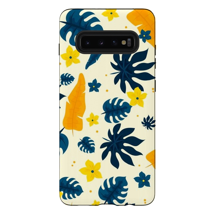 Galaxy S10 plus StrongFit Tropical Leaves Floral by ArtsCase