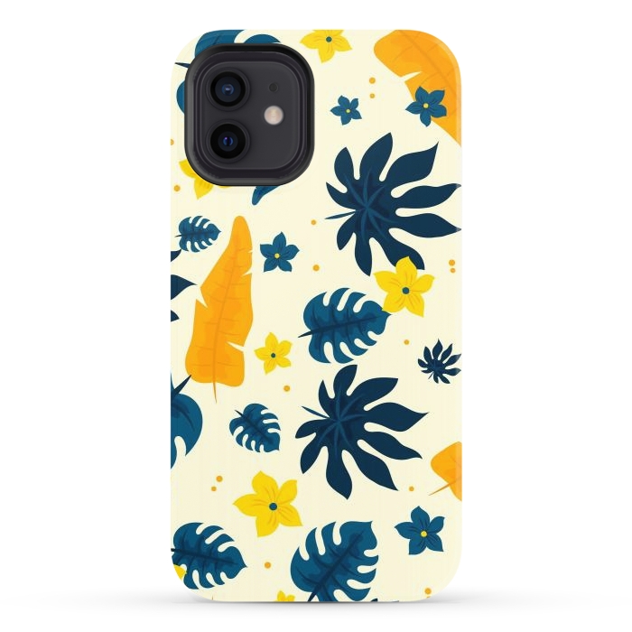 iPhone 12 StrongFit Tropical Leaves Floral by ArtsCase