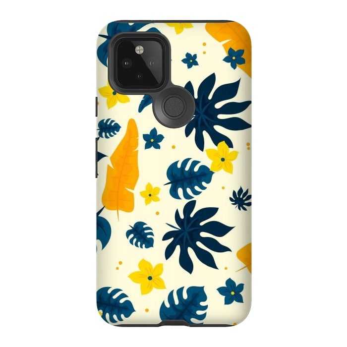 Pixel 5 StrongFit Tropical Leaves Floral by ArtsCase