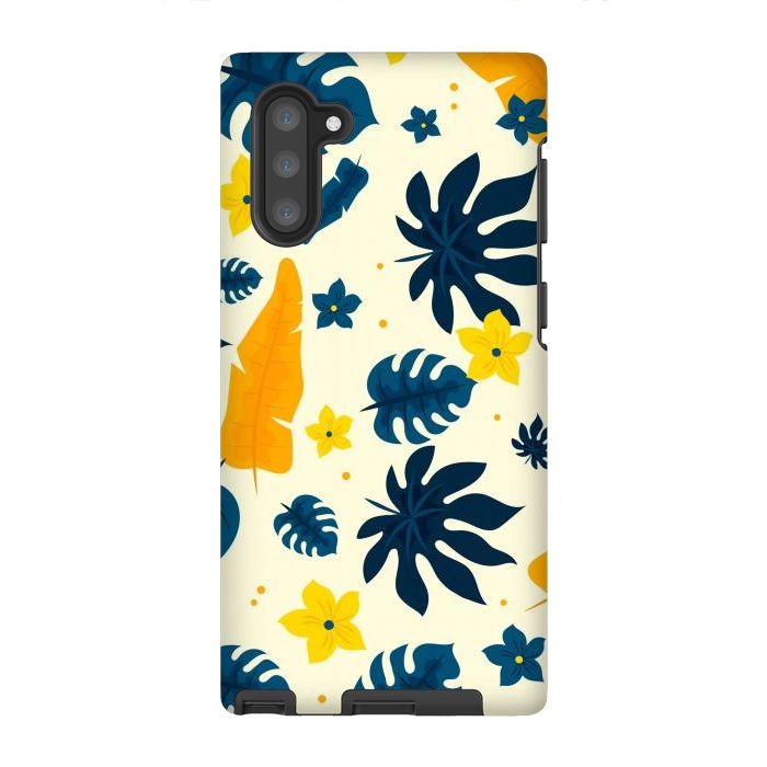 Galaxy Note 10 StrongFit Tropical Leaves Floral by ArtsCase