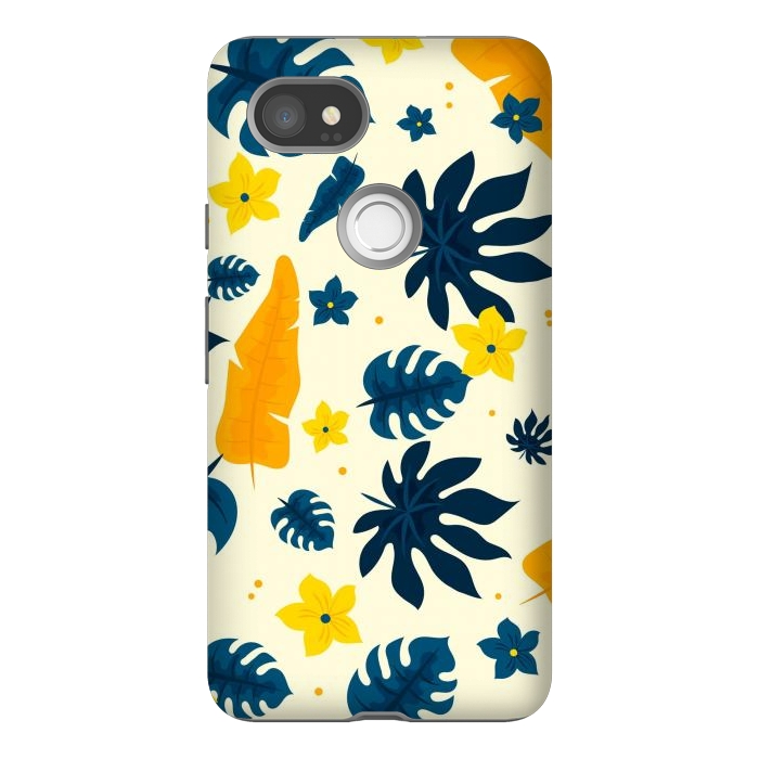Pixel 2XL StrongFit Tropical Leaves Floral by ArtsCase