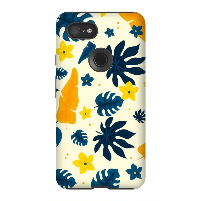 Pixel 3XL StrongFit Tropical Leaves Floral by ArtsCase