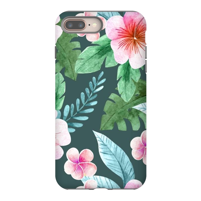 iPhone 7 plus StrongFit Tropical Pink Floral by ArtsCase