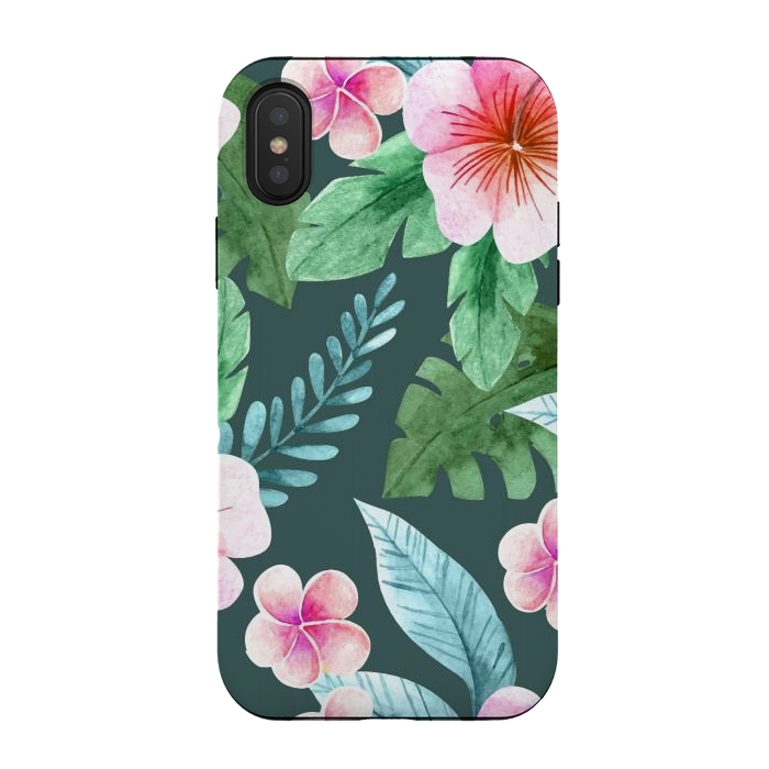iPhone Xs / X StrongFit Tropical Pink Floral by ArtsCase