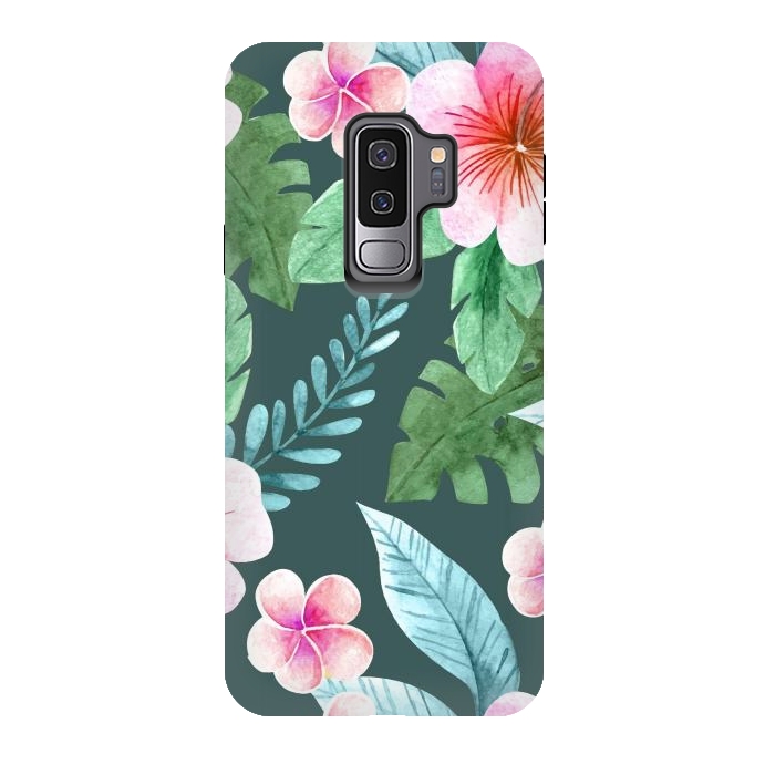 Galaxy S9 plus StrongFit Tropical Pink Floral by ArtsCase