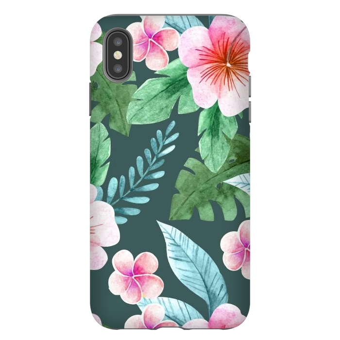 iPhone Xs Max StrongFit Tropical Pink Floral by ArtsCase