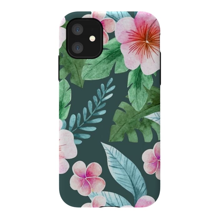 iPhone 11 StrongFit Tropical Pink Floral by ArtsCase