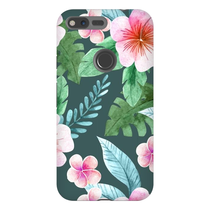 Pixel XL StrongFit Tropical Pink Floral by ArtsCase