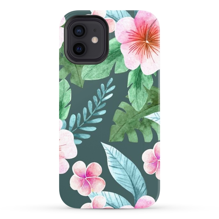 iPhone 12 StrongFit Tropical Pink Floral by ArtsCase