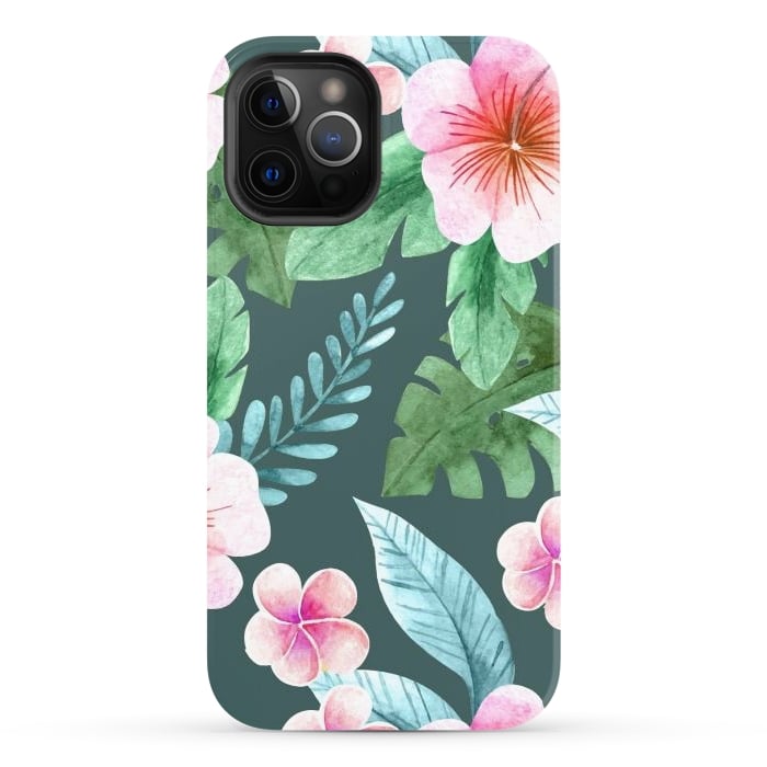 iPhone 12 Pro StrongFit Tropical Pink Floral by ArtsCase