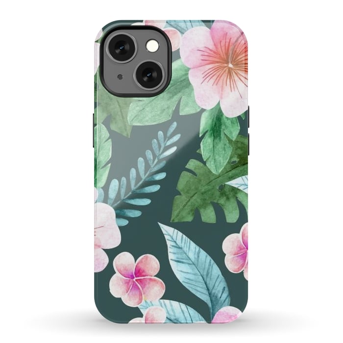 iPhone 13 StrongFit Tropical Pink Floral by ArtsCase
