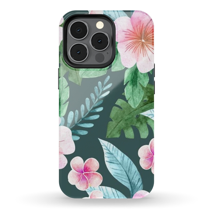 iPhone 13 pro StrongFit Tropical Pink Floral by ArtsCase