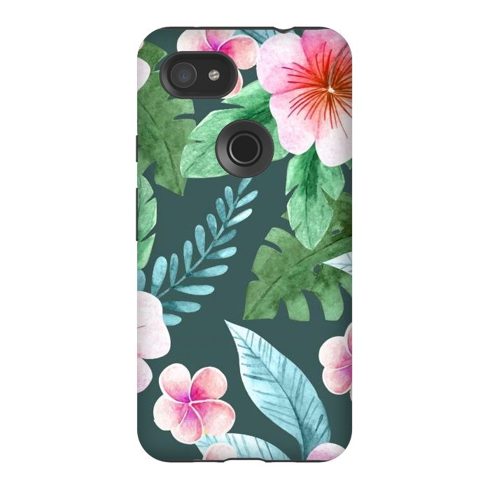 Pixel 3AXL StrongFit Tropical Pink Floral by ArtsCase