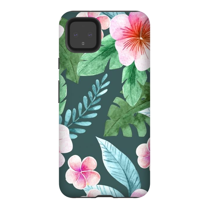 Pixel 4XL StrongFit Tropical Pink Floral by ArtsCase
