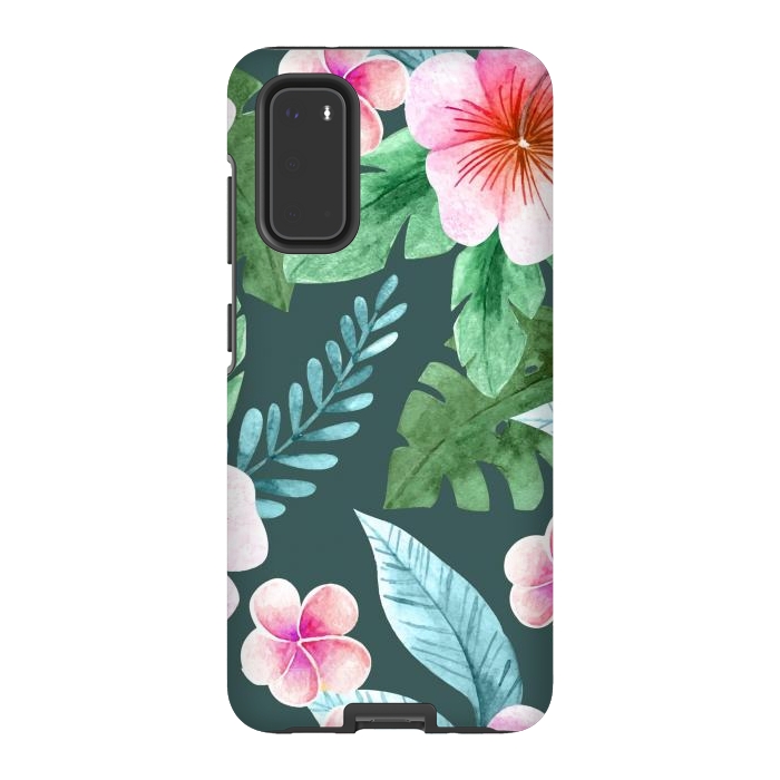 Galaxy S20 StrongFit Tropical Pink Floral by ArtsCase