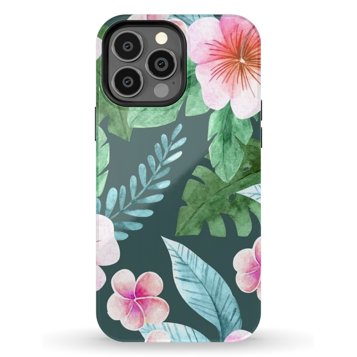 iPhone 13 Pro Max StrongFit Tropical Pink Floral por ArtsCase