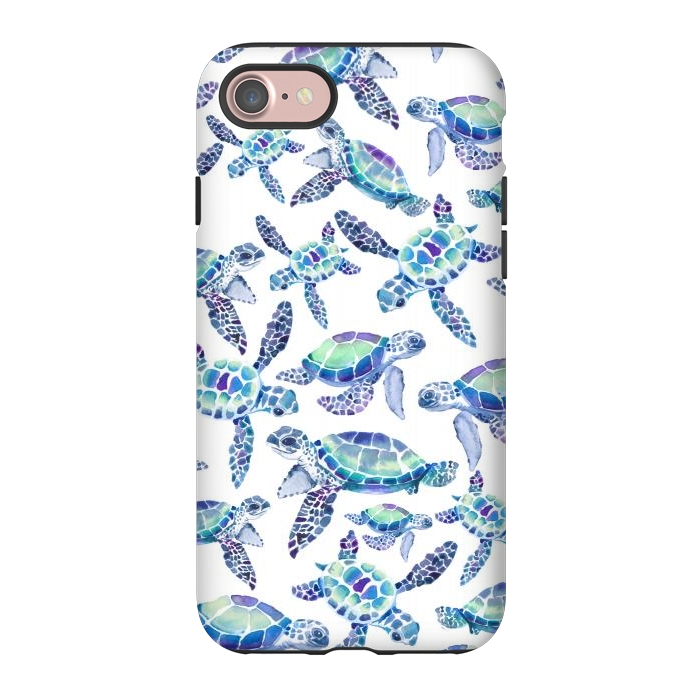 iPhone 7 StrongFit Turtles in Aqua and Blue by gingerlique