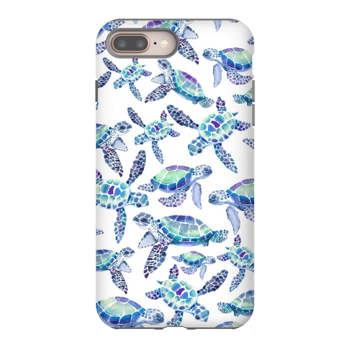 iPhone 8 plus StrongFit Turtles in Aqua and Blue by gingerlique