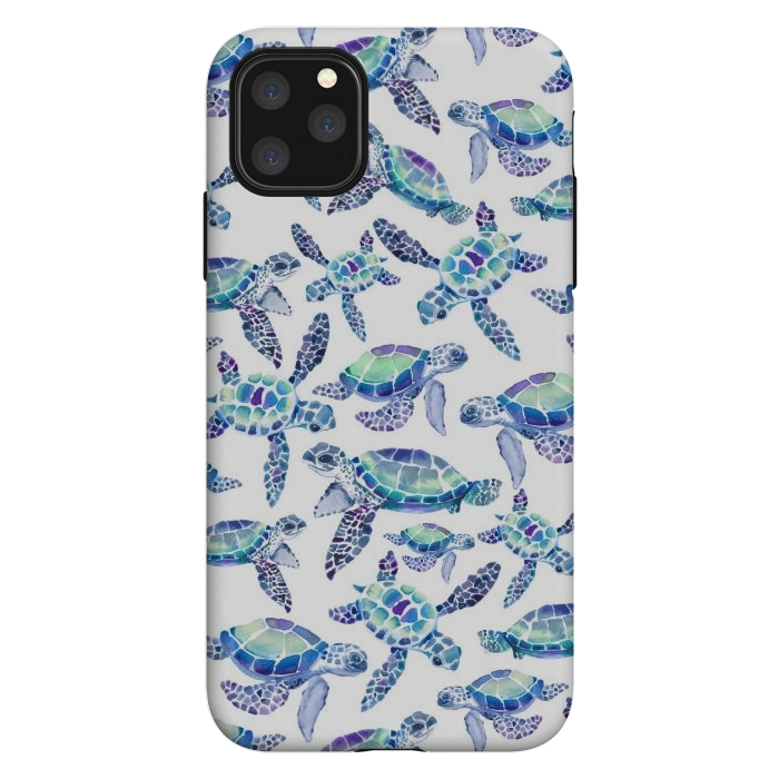 iPhone 11 Pro Max StrongFit Turtles in Aqua and Blue by gingerlique