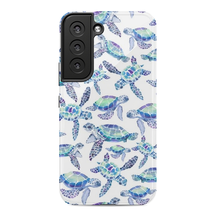 Galaxy S22 StrongFit Turtles in Aqua and Blue by gingerlique
