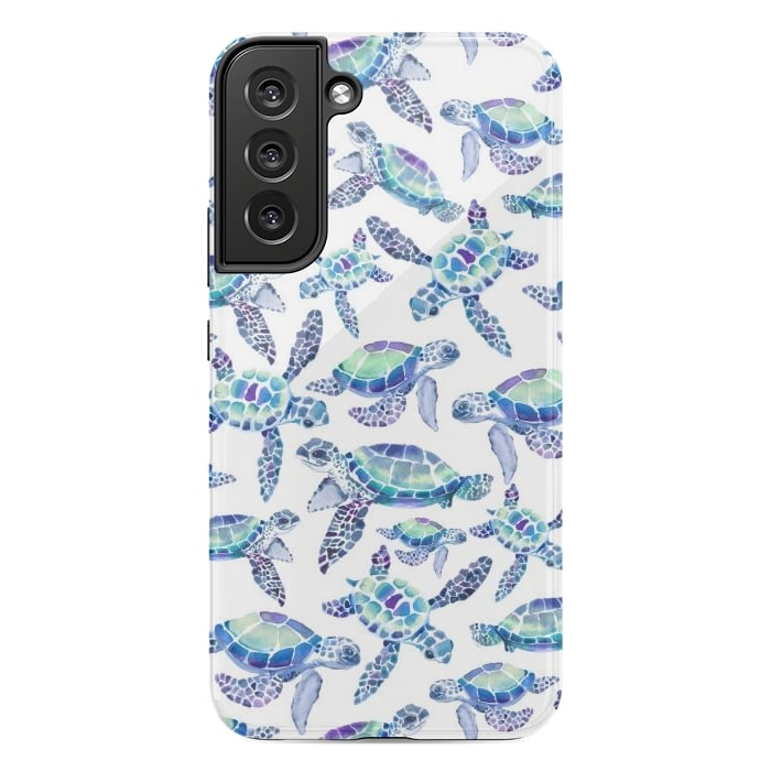 Galaxy S22 plus StrongFit Turtles in Aqua and Blue by gingerlique