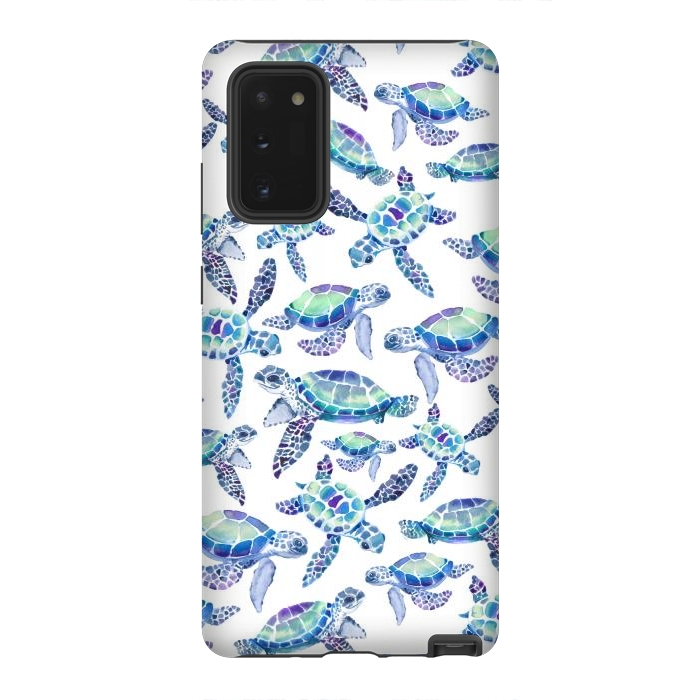Galaxy Note 20 StrongFit Turtles in Aqua and Blue by gingerlique