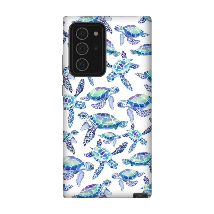 Galaxy Note 20 Ultra StrongFit Turtles in Aqua and Blue by gingerlique