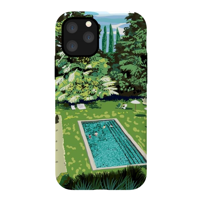 iPhone 11 Pro StrongFit Life's Better Poolside | Vacation Travel Holiday Resort Swim | Architecture Summer Landscape by Uma Prabhakar Gokhale