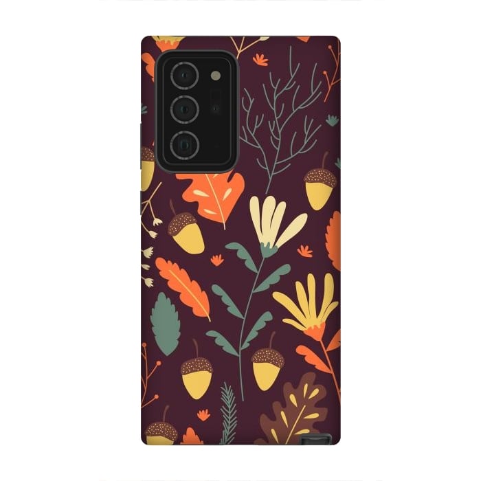 Galaxy Note 20 Ultra StrongFit Autumn Pattern With Red and Orange Leaves by ArtsCase