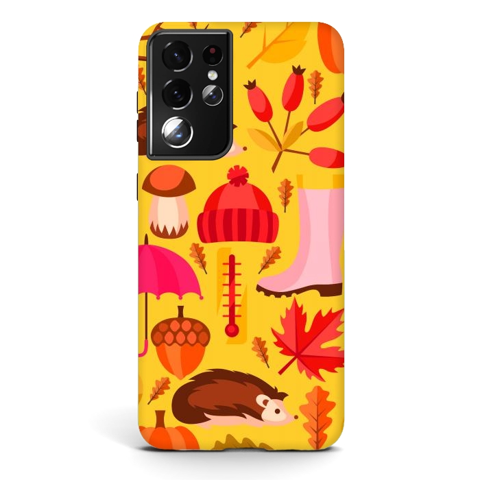 Galaxy S21 ultra StrongFit Autumn Animals And Fruits by ArtsCase