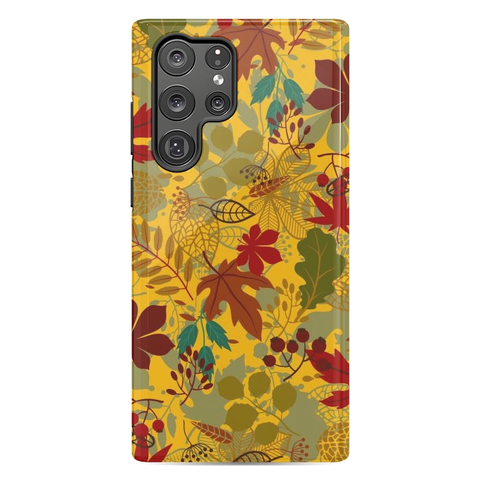 Galaxy S22 Ultra StrongFit Leaves In Earth Tones Fall by ArtsCase