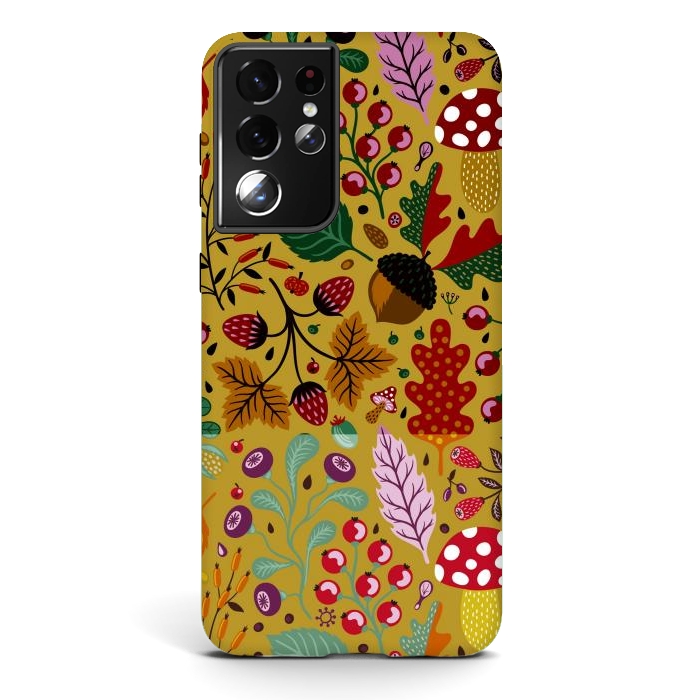 Galaxy S21 ultra StrongFit Leaves And Nuts Fall by ArtsCase