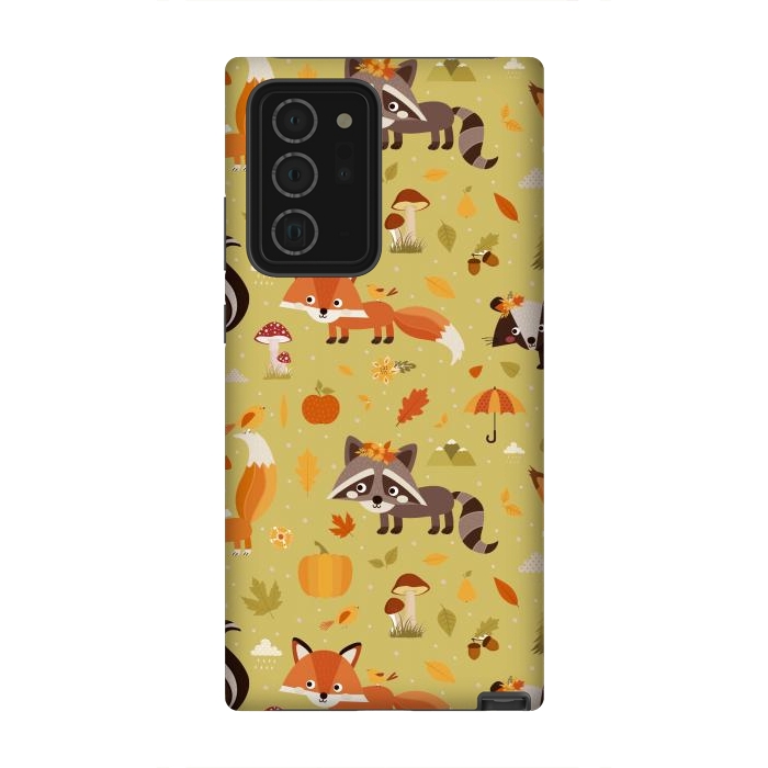 Galaxy Note 20 Ultra StrongFit Red Fox And Raccoon In Autumn by ArtsCase
