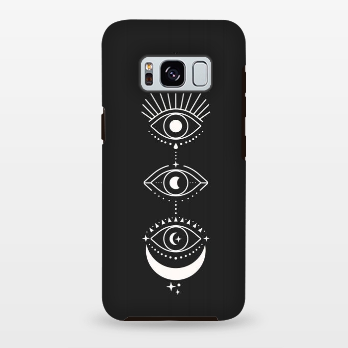 Galaxy S8 plus StrongFit Black Eyes Moon Phases by ArtPrInk