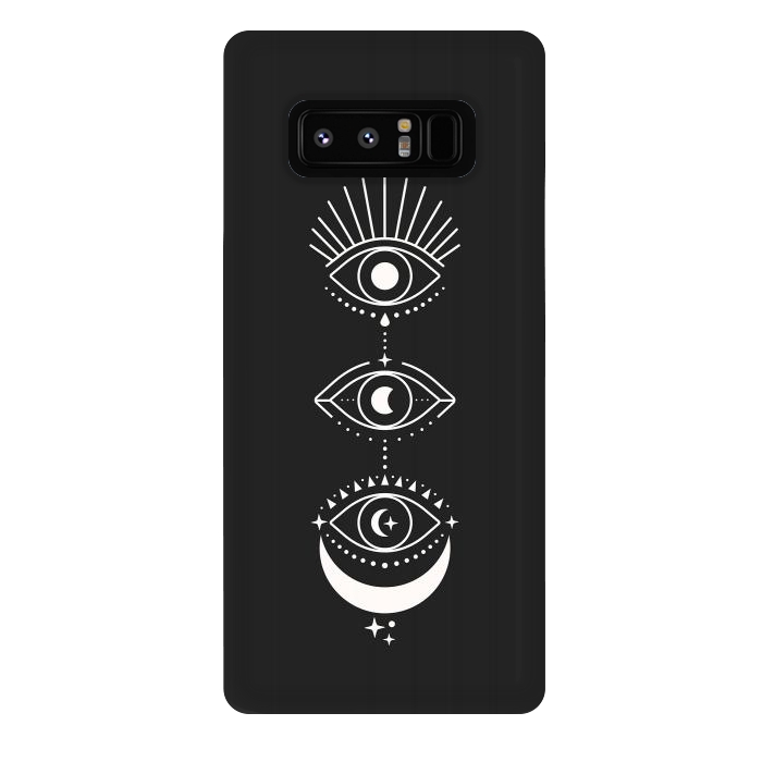 Galaxy Note 8 StrongFit Black Eyes Moon Phases by ArtPrInk