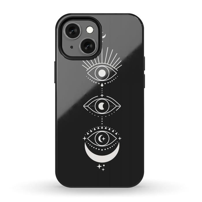 iPhone 12 mini StrongFit Black Eyes Moon Phases by ArtPrInk