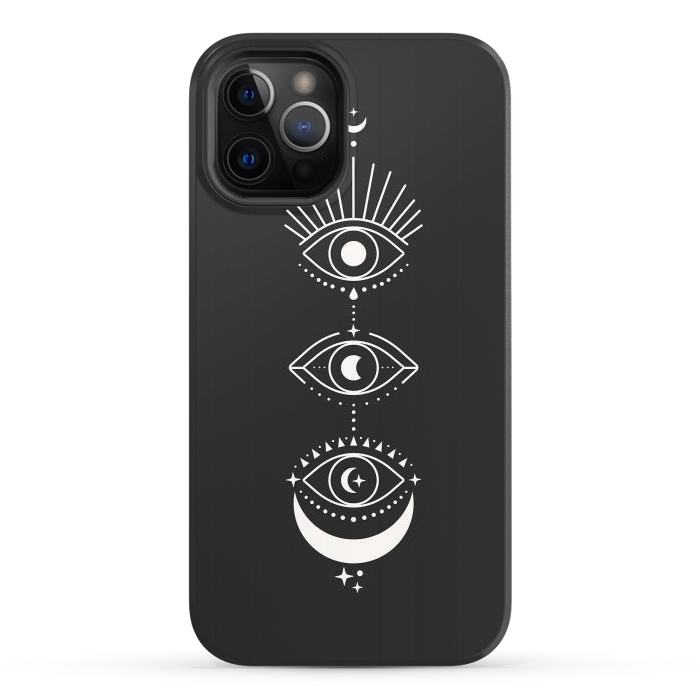 iPhone 12 Pro StrongFit Black Eyes Moon Phases by ArtPrInk