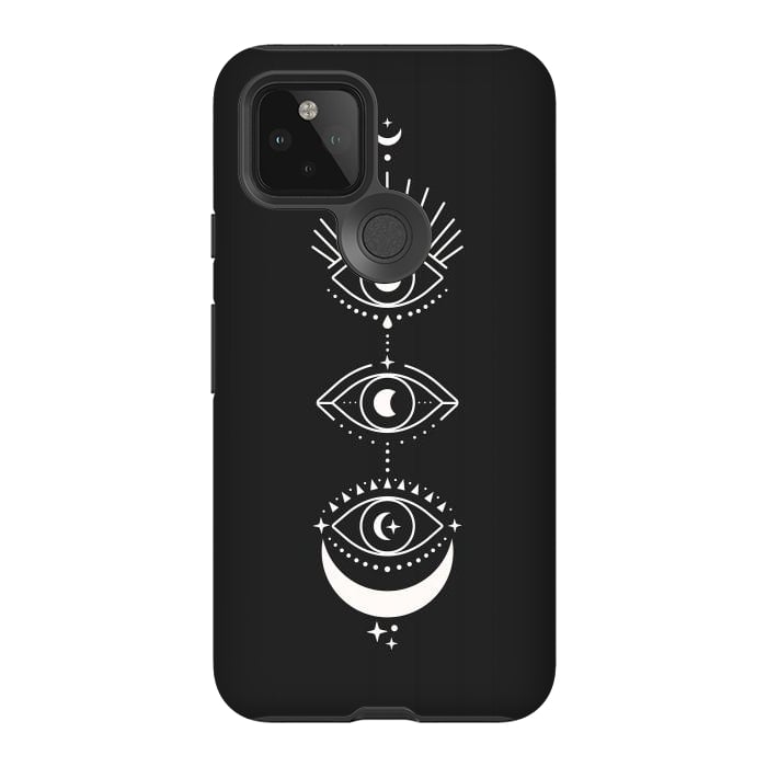 Pixel 5 StrongFit Black Eyes Moon Phases by ArtPrInk