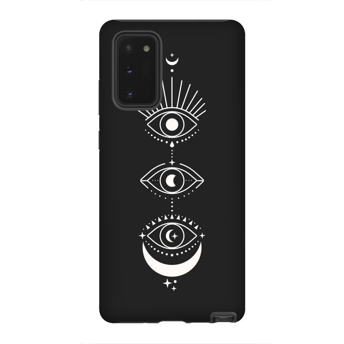 Galaxy Note 20 StrongFit Black Eyes Moon Phases by ArtPrInk