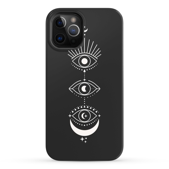 iPhone 12 Pro Max StrongFit Black Eyes Moon Phases by ArtPrInk