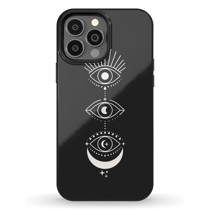 iPhone 13 Pro Max StrongFit Black Eyes Moon Phases by ArtPrInk
